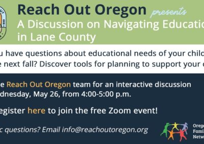 Education Discussion Invitation for Lane County Parents