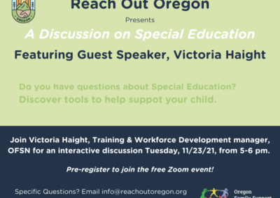 We’re offering an event for parents to learn more about special education!