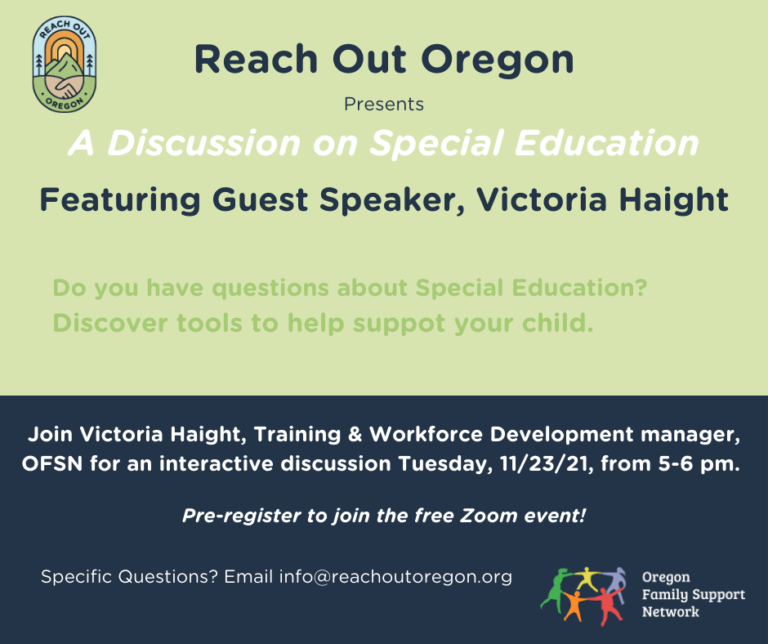 We’re offering an event for parents to learn more about special education!