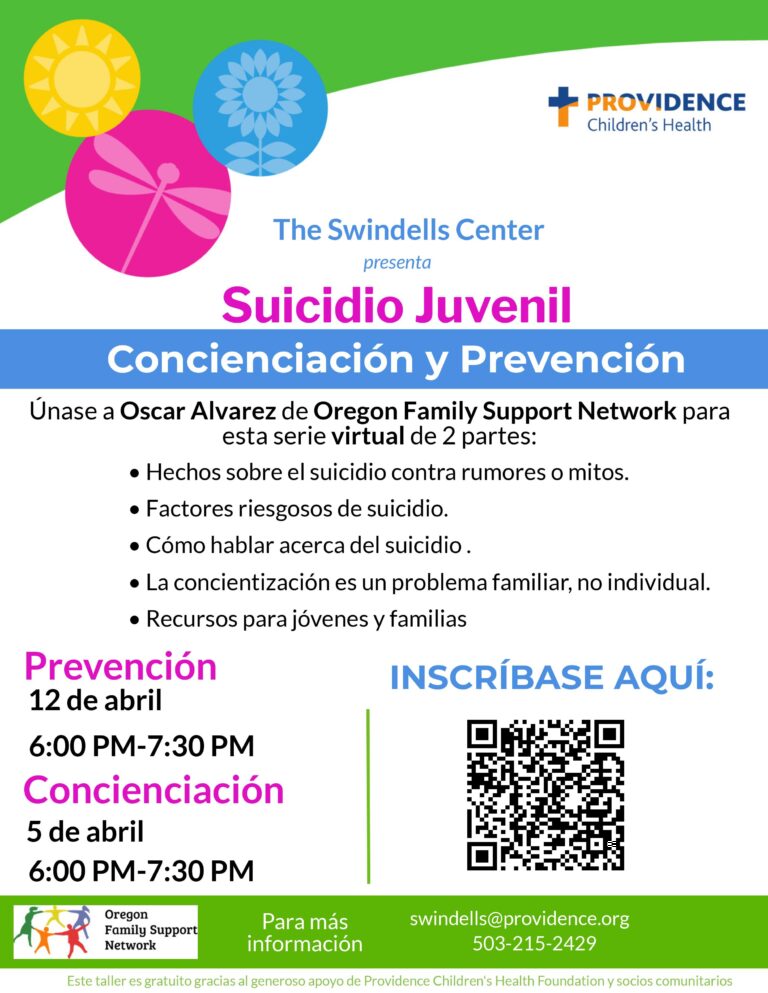The Swindells Center presenta Suicidio Juvenil Concienciación y Prevención