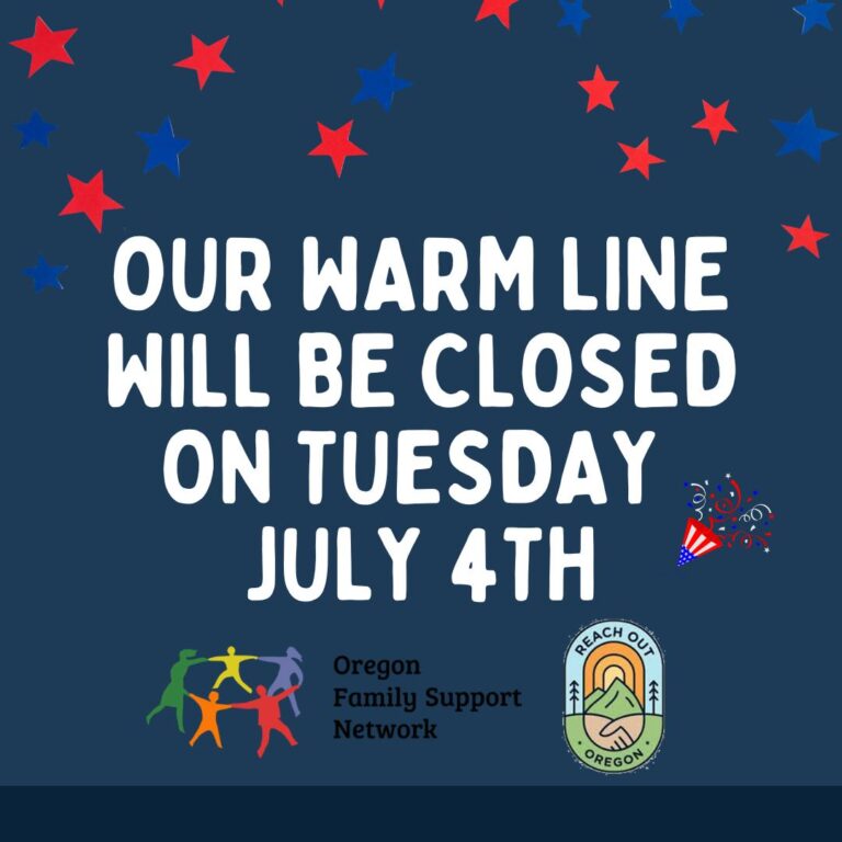 Warmline Holiday Closure- Fourth of July